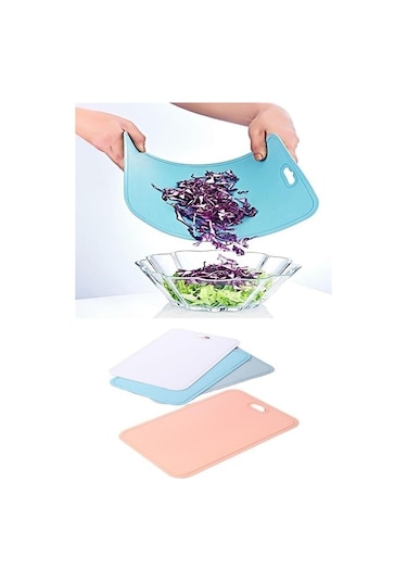 Buffer Bükülebilir Esnek Kesme Matı Meyve Sebze Doğrama Kesme Tahtası 20x30 Cm Çok Renkli