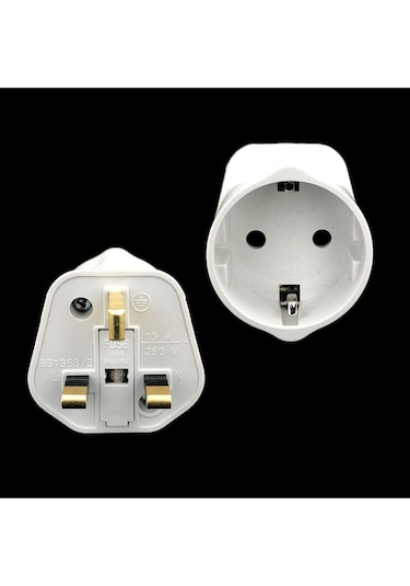 İngiliz Erkek Fişli Seyahat Adaptörü Ingiltere Arabistan Umre Hac Fişi Çevirici Priz Dönüştürücü