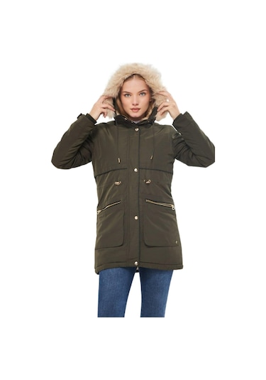 Kadın Büyük Beden Spor Kapüşonlu Mont M5565 Bgl-st03224 001