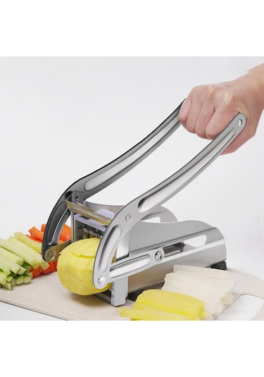 Suntek Fransız Kızartma Kesici Patates 2 Bıçaklı Manuel Gümüş Diğer