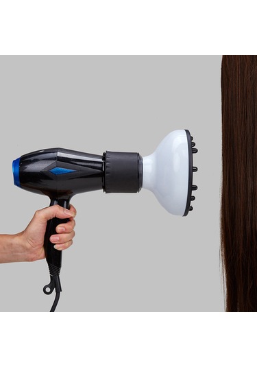 Wezone Saç Kurutma Makinesi Diffüzyoru - Dalgıç Ve Kıvırcık Saçlar İçin Isı Dağıtıcı - Siyah Saç Stili Ataşmanı