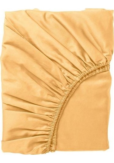 Tek Kişilik Lastikli Çarşaf MeridyenDukkan Sarı Renk 90x200 cm IKEA Parlak Saten Dokuma