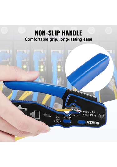 Vevor Sıkma Aracı Rj45/cat5e/cat6/cat6a Ethernet Crimper Sıkma Pense 8-pin Amerika Birleşik Devletleri