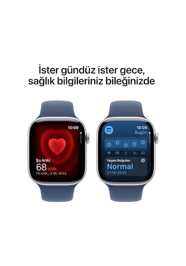 Apple Watch Series 10 GPS + Cellular 42 MM Alüminyum Kasa Spor Kordon S/M Akıllı Saat (Apple Türkiye Garantili)