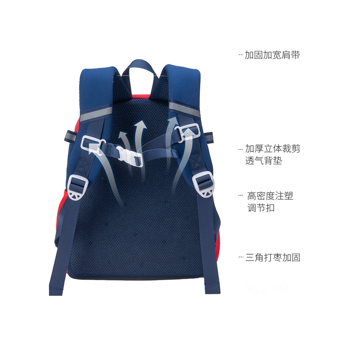 Padalink Küçük Çocuklar İçin Toksik Olmayan, Dayanıklı, Hafif Dinozor Desenli Okul Çantası - Mavi Büyük Boy 1-6 Yaş Çok Renkli