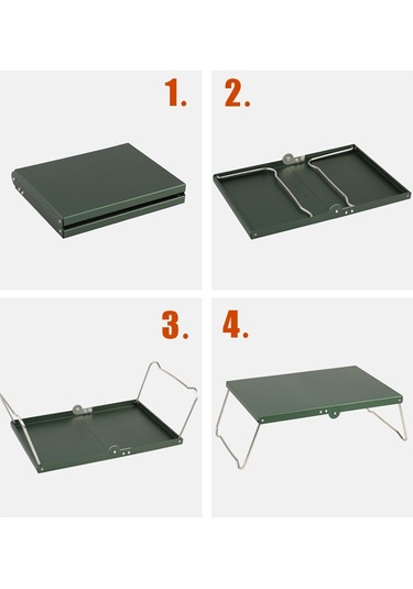 Halın Alüminyum Alaşımlı Mini Katlanır Masa Piknik Barbekü Masa - Gri