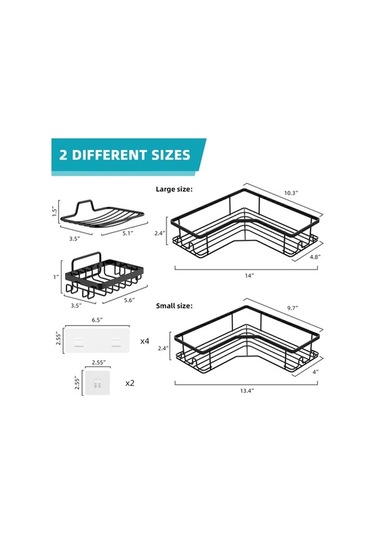 Fortunelane Demir Makyaj Sabunu Tutucu, Kalıcı Yapıştırıcı İle Kurulum, Su Akışlı Tabanca, Banyo Ve Mutfak İçin Siyah Siyah