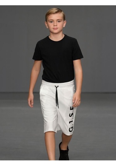 Erkek Çocuk Pamuklu Şort-15957 Beyaz