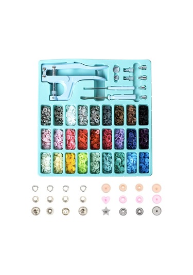 Hangfox Mavi 300'lü Takım: Metal-resin四合扣, Göz Delikli Kanca Ve Profesyonel El Basma Presi Yükleme Aracı