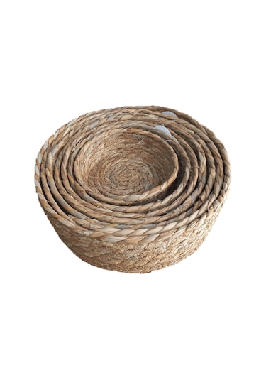 Sever Hasır Örgü Sepet Seti 7'li