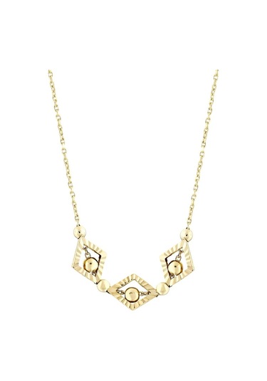 14 Ayar Işıltılı Tasarım Altın Kolye Altın