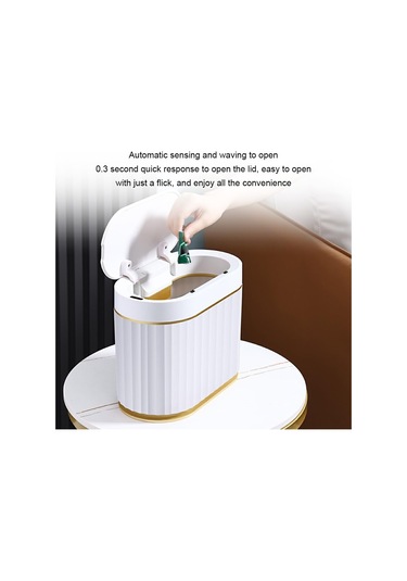 Qian Akıllı Çöp Kutusu - 5l Büyük Kapasiteli Mühür Kilit Kokusu Beyaz
