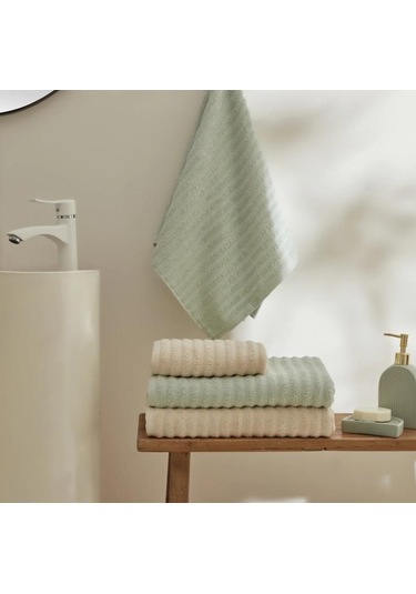 Karaca Home Morina Mint 4 Parça Hamam Seti Bej - Mint