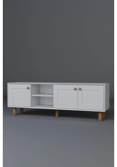 Bohem Serisi Natura Mat Beyaz Tv Ünitesi Beyaz