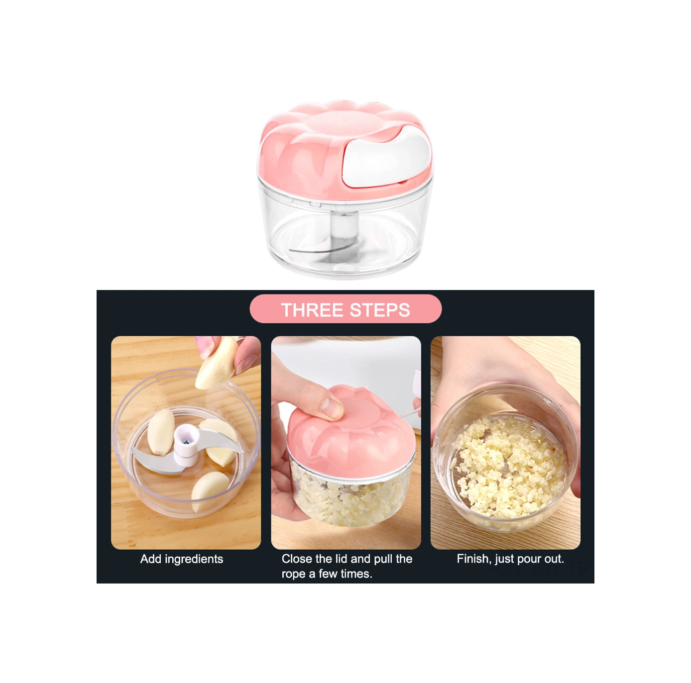 Youmex Manuel Sarımsak Dilimleyici, Ev Kullanıma Çok Fonksiyonlu Sebze Kesici, Baharat Ezici, 170ml Kapasite, Paslanmaz Çelik İç, 9x7cm Küçük Boyut Çok Renkli