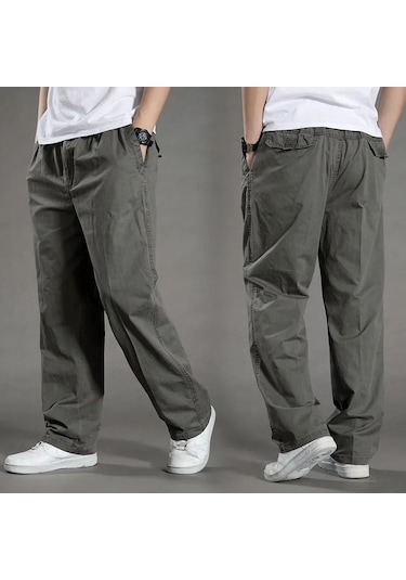 Gqxaon Erkek Kargo Pantolon - Pamuk Siyah İş Pantolonu - Rahat Yaz Tırmanma Joggers Green