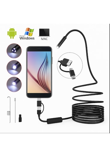 6led Kablolu Profesyonel 7.0mm 1080p Hd Usb Endoskop Kamera -