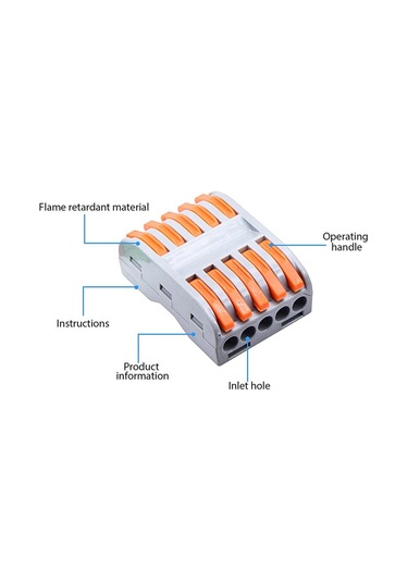 Hızlı Kablo Ekleme Aparatı - 5 li Kablo Birleştirici - 1 Adet