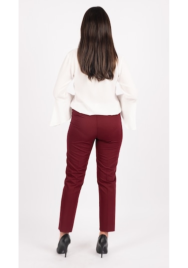 Soralline Bayan Bordo Pantolon Bilekte 1683 Bordo
