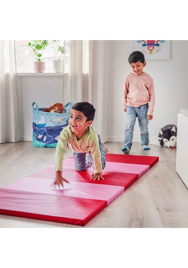Çocuk Oyun-jimnastik Minderi Meridyendukkan 78x185 Cm Katlanır Aktivite Minderi Pembe-kırmızı Renk