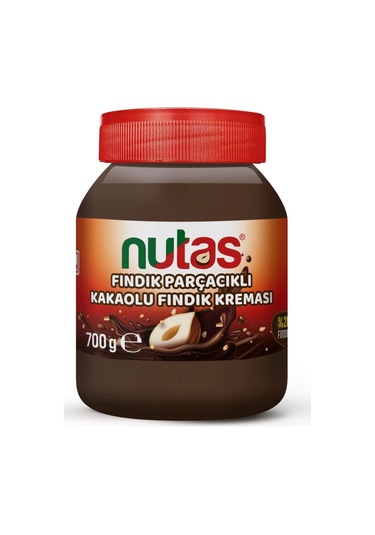 Nutas Fındık Parçacıklı Kakaolu Fındık Kreması 700g Cam Kavanoz