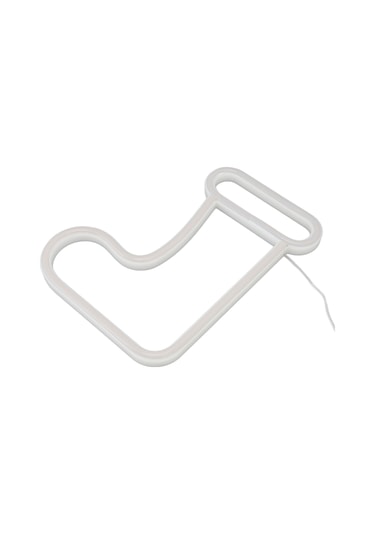 Kangvka Noel Çorap Şekilli Neon Işıklı Dekorasyon, Usb/pil Beslemeli, Masaüstü/duvar Dekoru, Akşam Lambası Bz2645-w