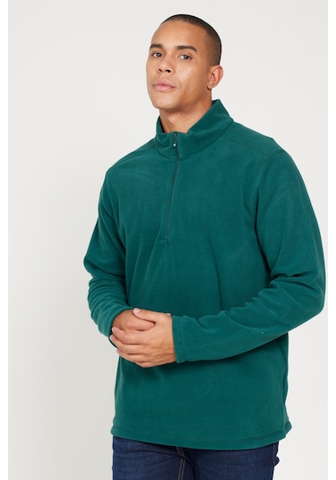AC&Co / Altınyıldız Classics Anti-Pilling Tüylenme Yapmayan Bato Yaka Erkek Polar Sweatshirt 4a5221100016yslxl Yeşil