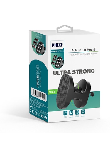 Phixi Ch23 6x Güçlendirilmiş Mıknatıslı Araç İçi Telefon Tutucu