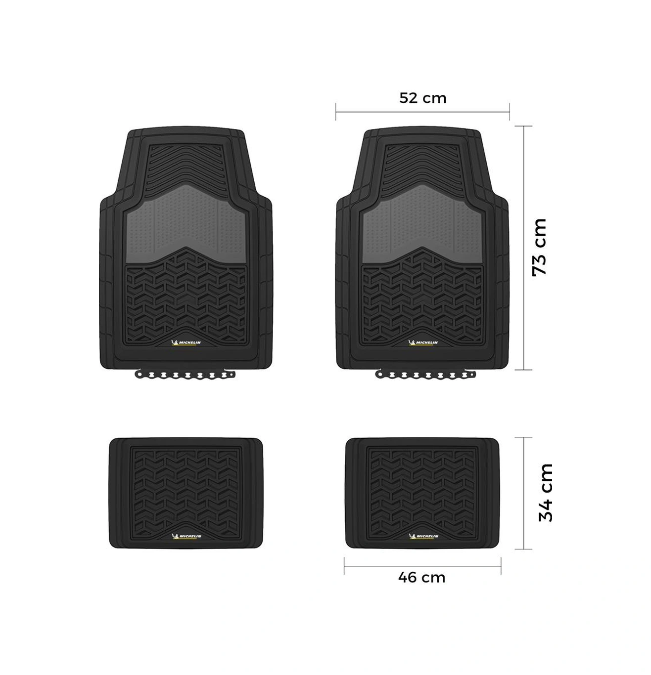 Michelin Mc34891 Tüm Araçlara Uyumlu 4 Parça Üniversal 3d Havuzlu Oto Paspas