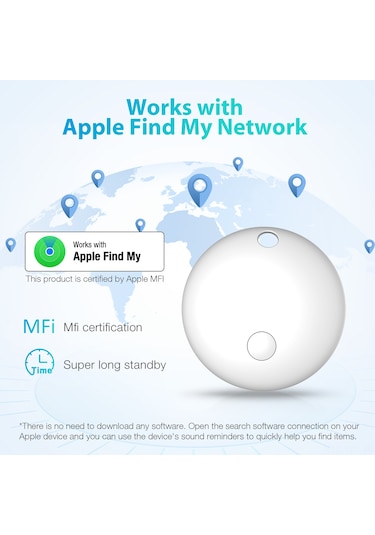 Yaozixa Mfi Onaylı Bluetooth F08 - Find App Uyumlu, 10 Aylık Pil Ömrü, 2 Adet Beyaz + Askı Ve Pil