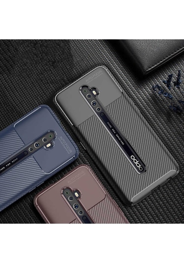 Oppo Reno 2Z Kilif Karbon Silikon Case 394417358
