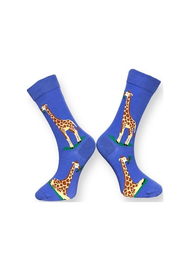2'li Unısex Hayvan Tasarımlı Esnek Nem Alabilen Pamuklu Spor Soket Çoraplar Çok Renkli