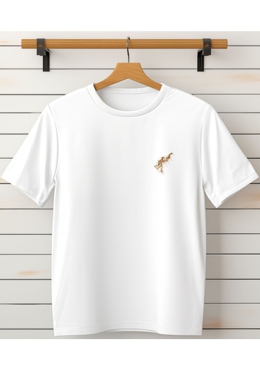 Aselinda Unisex Tasarım Tshirt-göğüs Cep Detaylı Tişört Beyaz