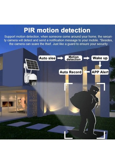 Cmr47 Güneş Panelli Sim Kart İle Çalışan 4g+ Wi-fi 5mp Ip Kamera