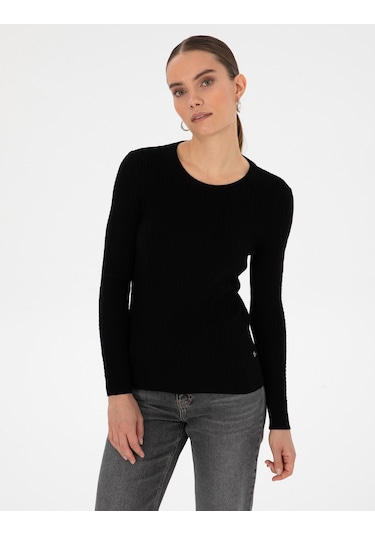 Pierre Cardin Kadın Siyah Kazak /triko 50316334-vr046 Siyah