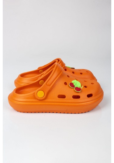 Kız Çocuk Kiraz Figürlü Terlik-5660-turuncu Turuncu