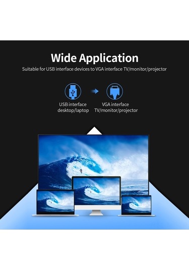 Novahub Usb 3.0 Vga Dönüştürücü - Full Hd 1080p Adaptör, Tv/projeksiyon/kullanım Kolay