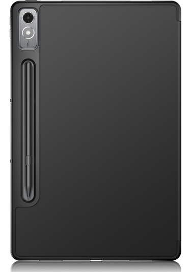 Didadodo Lenovo Tab P12 Stand, Düz Renkli Akıllı Kılıf Pu Deri + Tpu Kapağı Arka Kapak