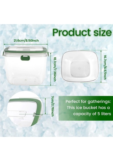 Jialan Buz Kovası Kapaklı Ve Tong Mühürlü Buz Kovası Konteyner Yeşil