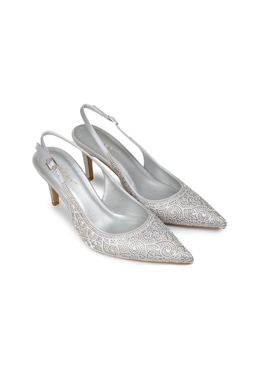 Deery Kadın Gümüş Renk Slingback Stiletto - Rd035zgmsm01 Gümüş