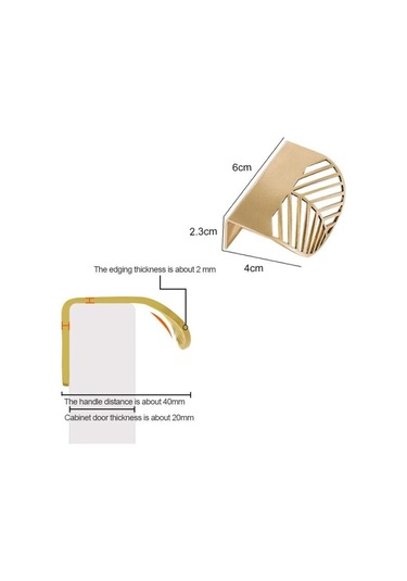 Altın Dolap Kulpu 4 Adet. Yaprak Kulp Şekli Altın Pirinç Mobilya Kulpları Bakır Mutfak Kapı Çekmecesi Kulpları 6mm, Kapı Kalınlığı 20mm