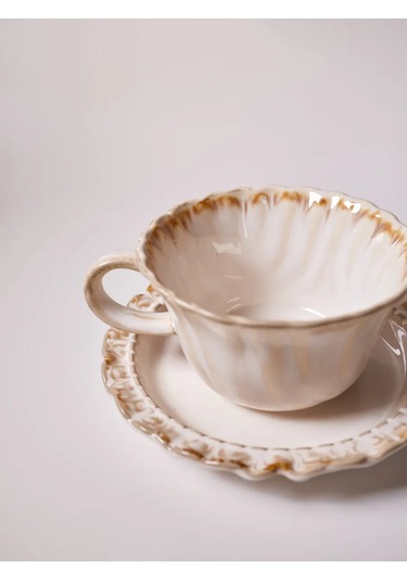 Aberu Shop Çay/kahve Takımı Fincan Ve Tabak Seti 250 Ml. 446807213 Beyaz