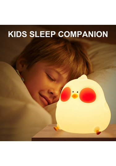 Tavuk Gece Lambası Silikon Civciv Yatak Başucu Bebek Lambası Renk Değiştiren Gece Lambası Bebek Kız Erkek Kadın Yatak Odası Dekoru