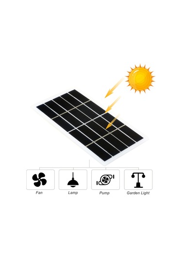 Mufunye 2w 5v Küçük Güneş Paneli Polikristalin Silikon Güneş Pili Dıy Su Geçirmez Kamp Taşınabilir Güç Güneş Paneli Sokak Lambası Bahçe Lambası Fan Pompası İçin Uyumlu
