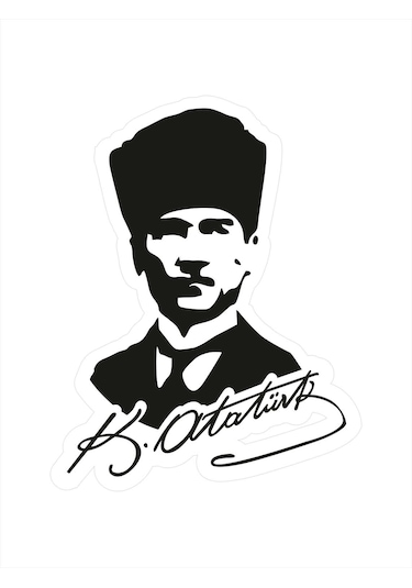 14x18 Cm Mustafa Kemal Atatürk Sticker Motor Araba Defter Masa