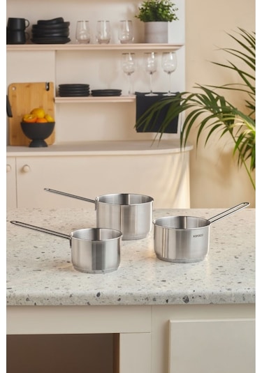 Karaca Fiorino İndüksiyon Tabanlı Çelik 3 Parça Mini Sütlük/Sosluk Set