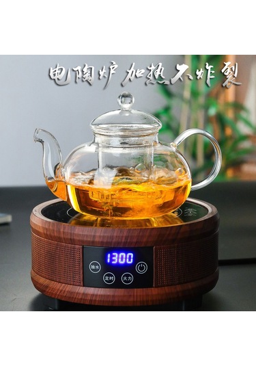 Mufunye Ev Kullanıma Uygun 1200ml Yüksek Kaliteli Borosilikat Cam Çay Potu - Filtreli, Dayanıklı Ve Pratik Çay Hazırlama Seti Renkli