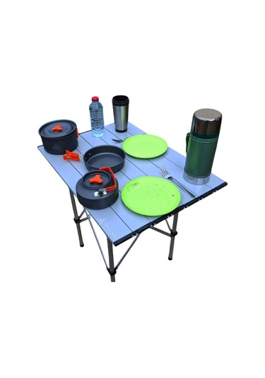 Katlanır Masa Kamp, Bahçe, Balkon, Karavan Ve Tekne İçin Gri