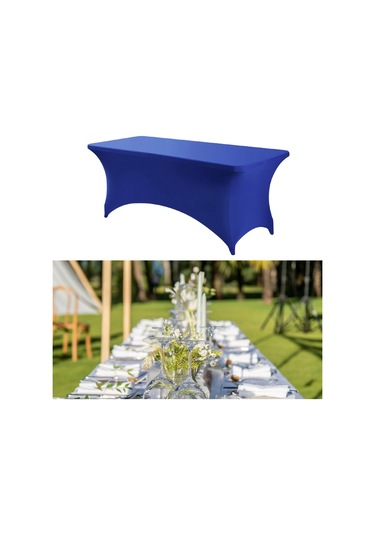 Homyl Katlanır Masa Için Örtüsü Spandex Satıcı Düğün Doğum Günü Mavi