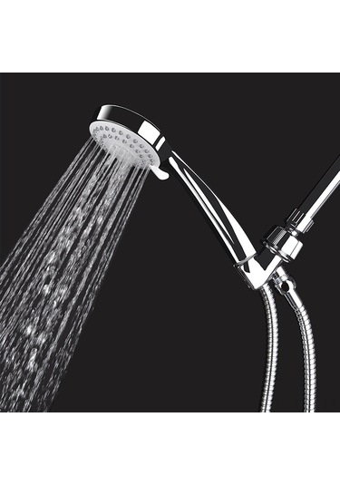 Lemestar 3 Fonksiyonlu El Duşu Seti: Yağmur, Masaj Ve Kombinasyon Modları, Ayar可调 Bracket İle 1.5m Paslanmaz Çelik Hortum, G1/2 Bağlantı, Krom Kaplama Gümüş